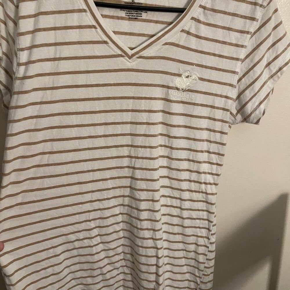 Beverly-hills-polo-club Men's White and Cream T-shirt